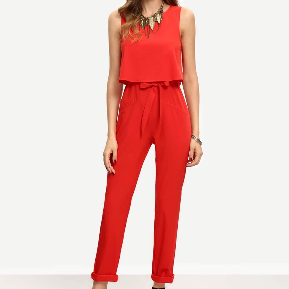 Red jumpsuit